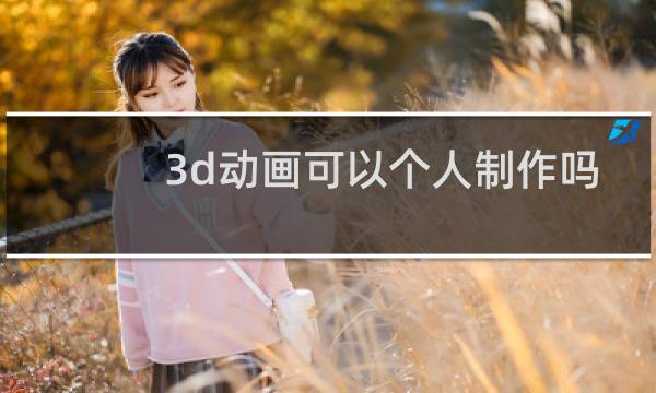 3d动画可以个人制作吗