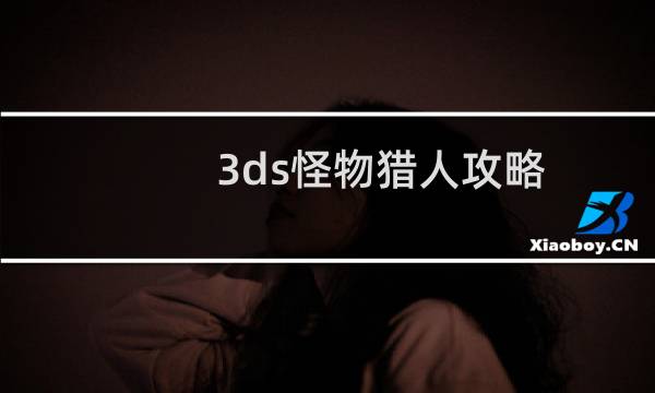 3ds怪物猎人攻略