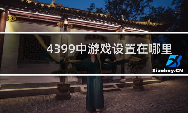 4399中游戏设置在哪里