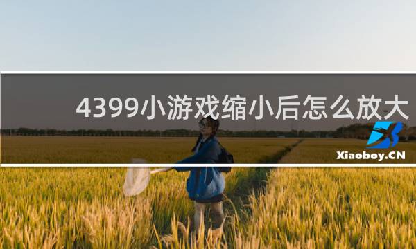 4399小游戏缩小后怎么放大