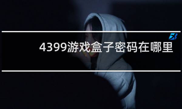 4399游戏盒子密码在哪里