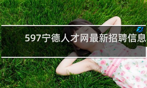 597宁德人才网最新招聘信息
