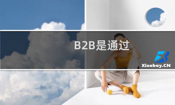 B2B是通过