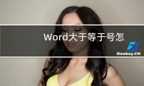 Word大于等于号怎么打