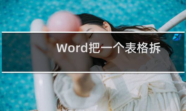 Word把一个表格拆成两个表格的经验