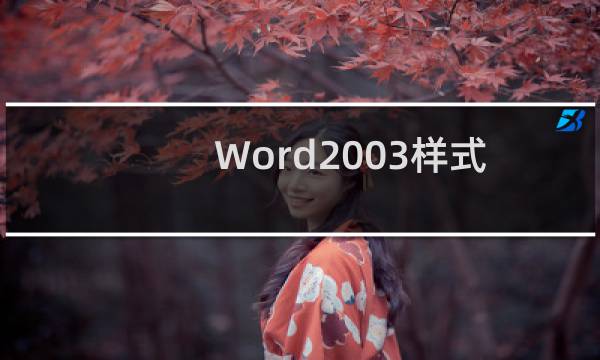 Word2003样式和格式设置使用技巧