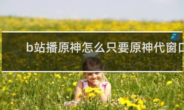 b站播原神怎么只要原神代窗口