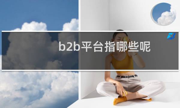 b2b平台指哪些呢