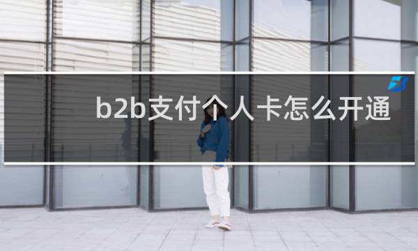 b2b支付个人卡怎么开通