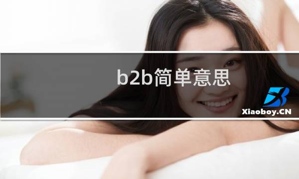 b2b简单意思