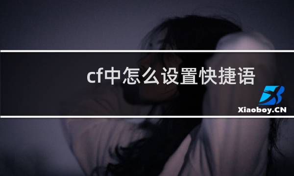 cf中怎么设置快捷语