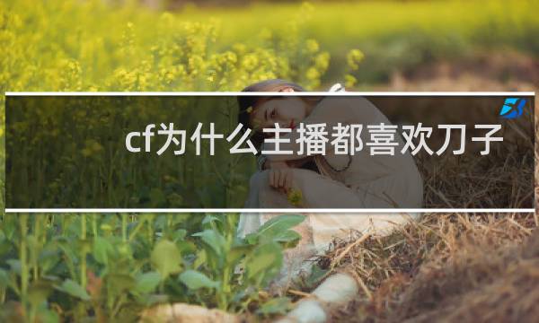 cf为什么主播都喜欢刀子