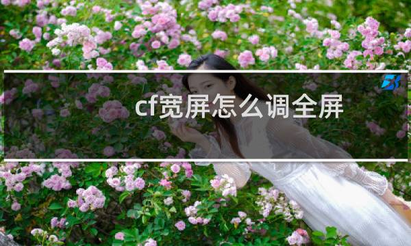 cf宽屏怎么调全屏
