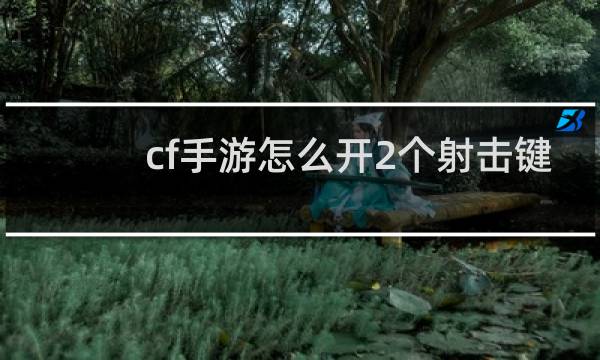cf手游怎么开2个射击键