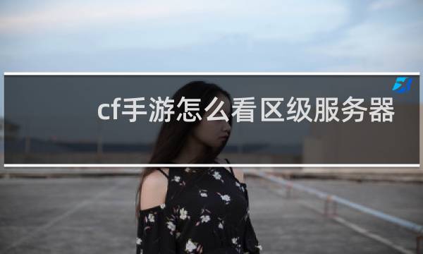 cf手游怎么看区级服务器