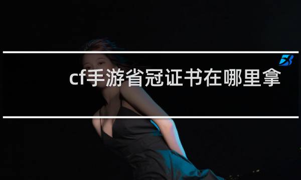 cf手游省冠证书在哪里拿