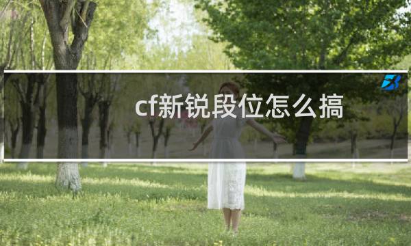 cf新锐段位怎么搞