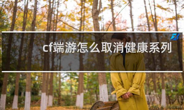 cf端游怎么取消健康系列