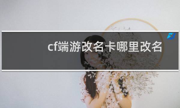 cf端游改名卡哪里改名