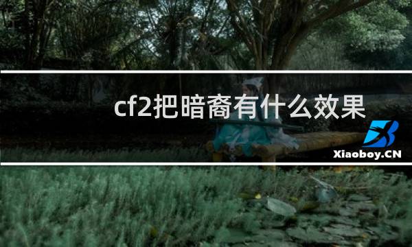 cf2把暗裔有什么效果