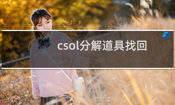 csol分解道具找回