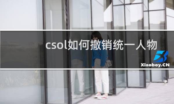 csol如何撤销统一人物