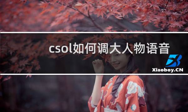 csol如何调大人物语音