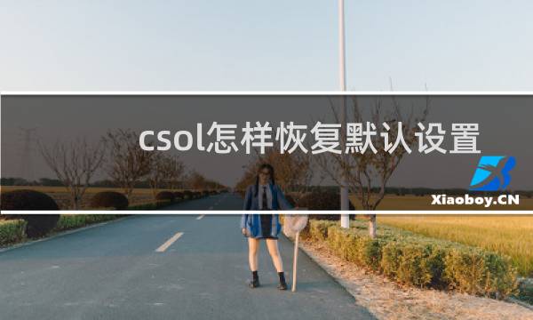 csol怎样恢复默认设置