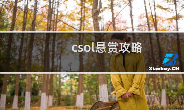 csol悬赏攻略