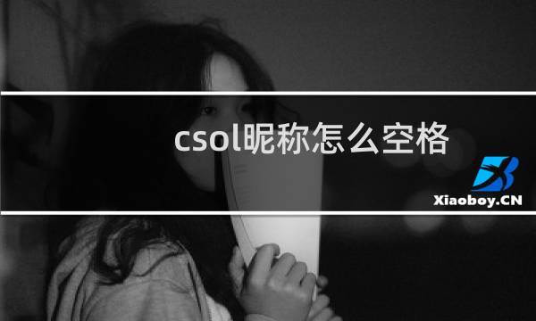 csol昵称怎么空格