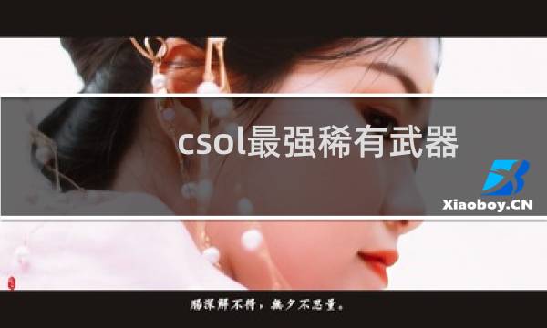 csol最强稀有武器