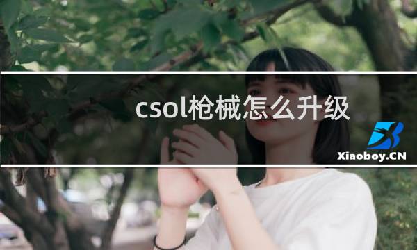 csol枪械怎么升级