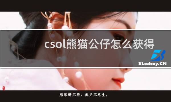 csol熊猫公仔怎么获得