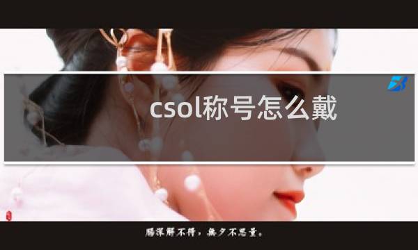 csol称号怎么戴