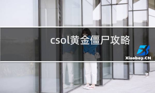 csol黄金僵尸攻略