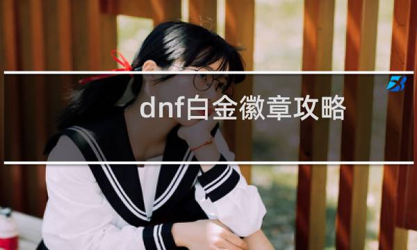 dnf白金徽章攻略