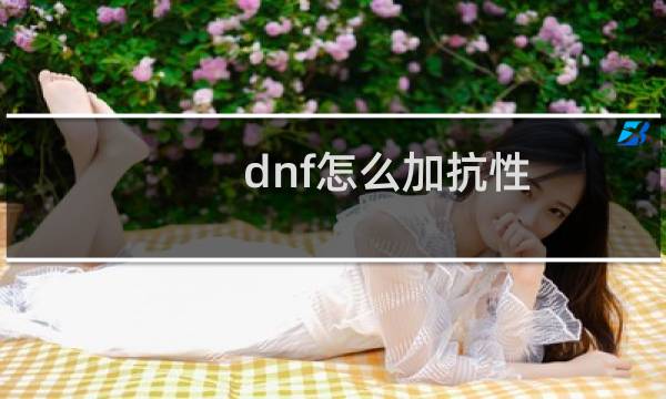 dnf怎么加抗性（dnf怎么加点）