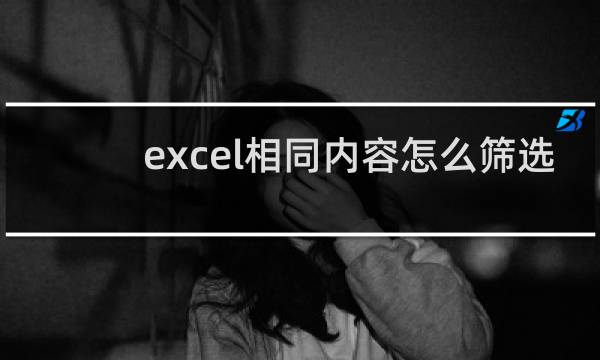 excel相同内容怎么筛选