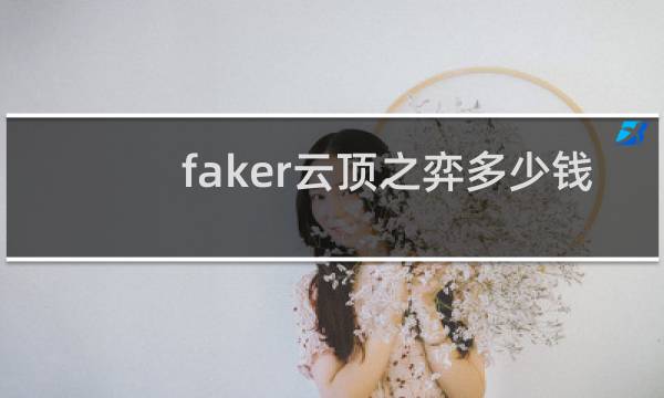 faker云顶之弈多少钱