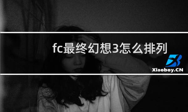 fc最终幻想3怎么排列