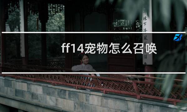 ff14宠物怎么召唤