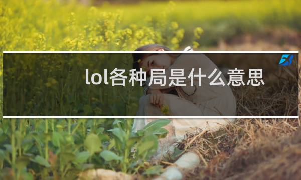 lol各种局是什么意思