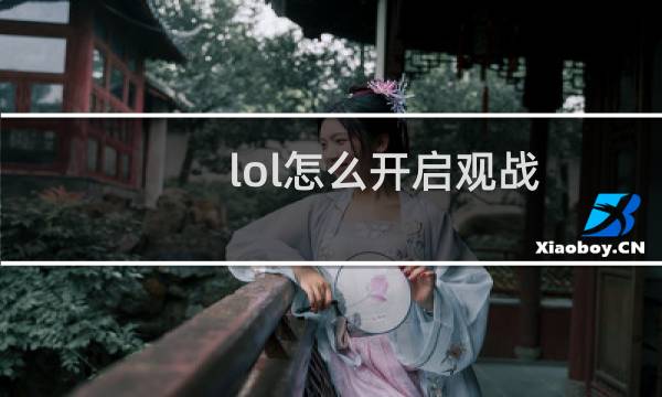 lol怎么开启观战