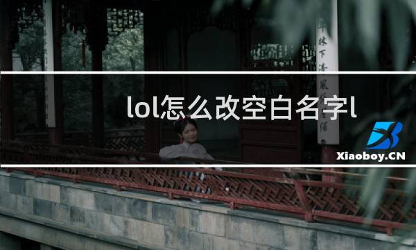 lol怎么改空白名字lol改空白名字教程图片