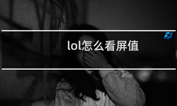 lol怎么看屏值图片