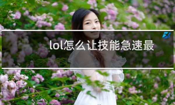 lol怎么让技能急速最高图片