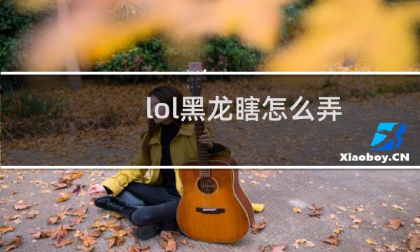 lol黑龙瞎怎么弄