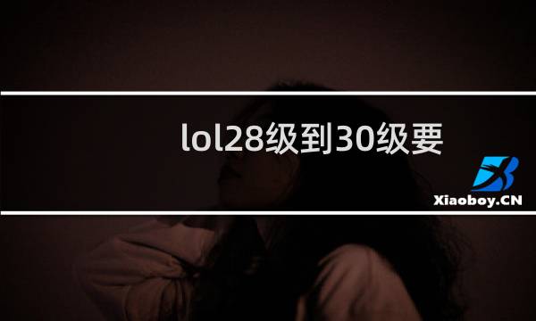 lol28级到30级要多久图片