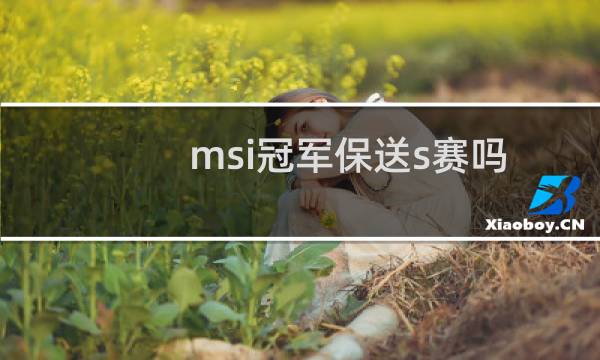 msi冠军保送s赛吗