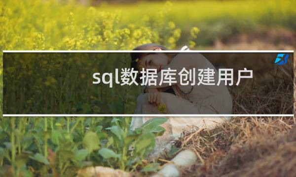 sql数据库创建用户